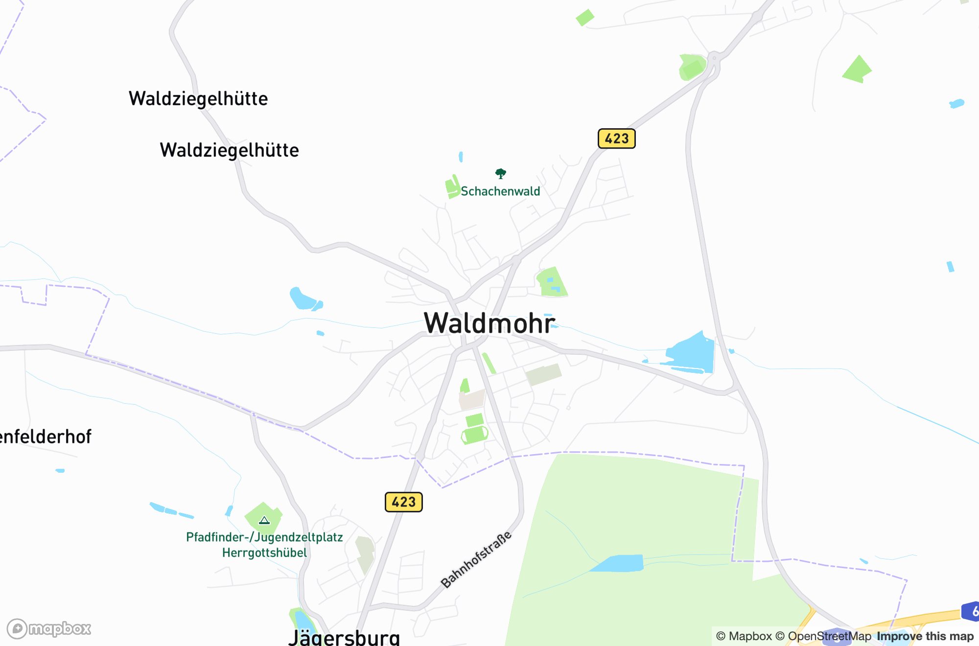 Karte von Waldmohr und Umgebung &ndash; Einsatzgebiet der Dachdeckerei Tobias Knöbl
